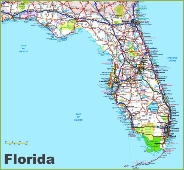 Carte des villes de Floride Carte des villes de Floride