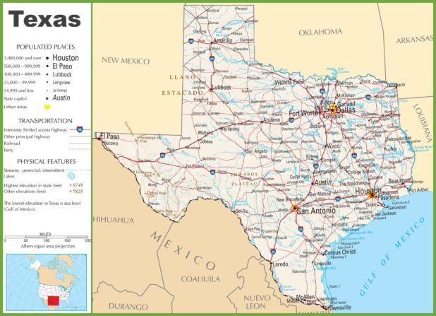 Carte des villes au Texas Carte des villes au Texas