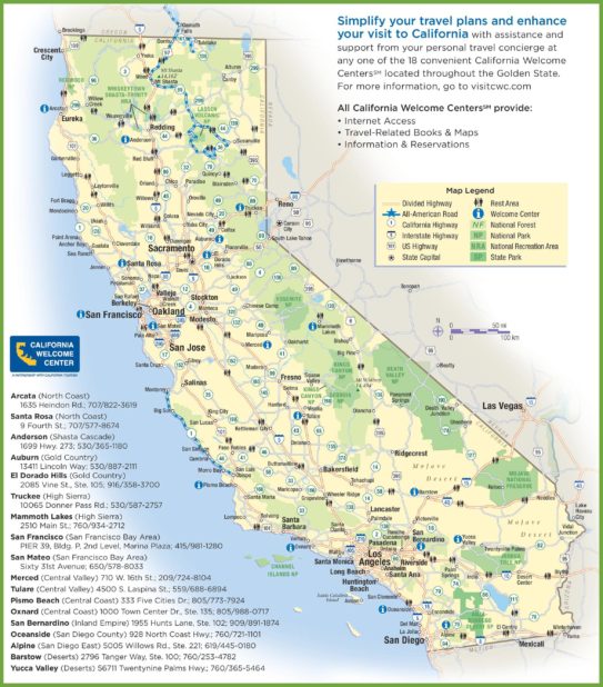 Carte de voyage en Californie Carte de voyage en Californie