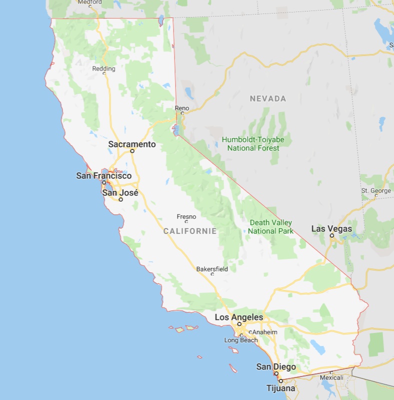 carte de la californie