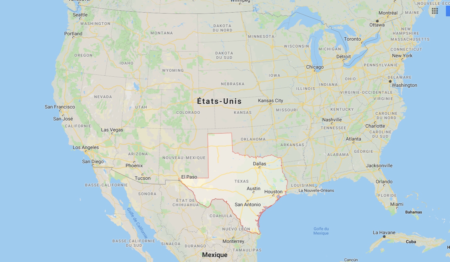 carte du texas