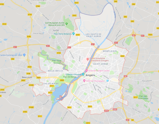 Carte d'Angers