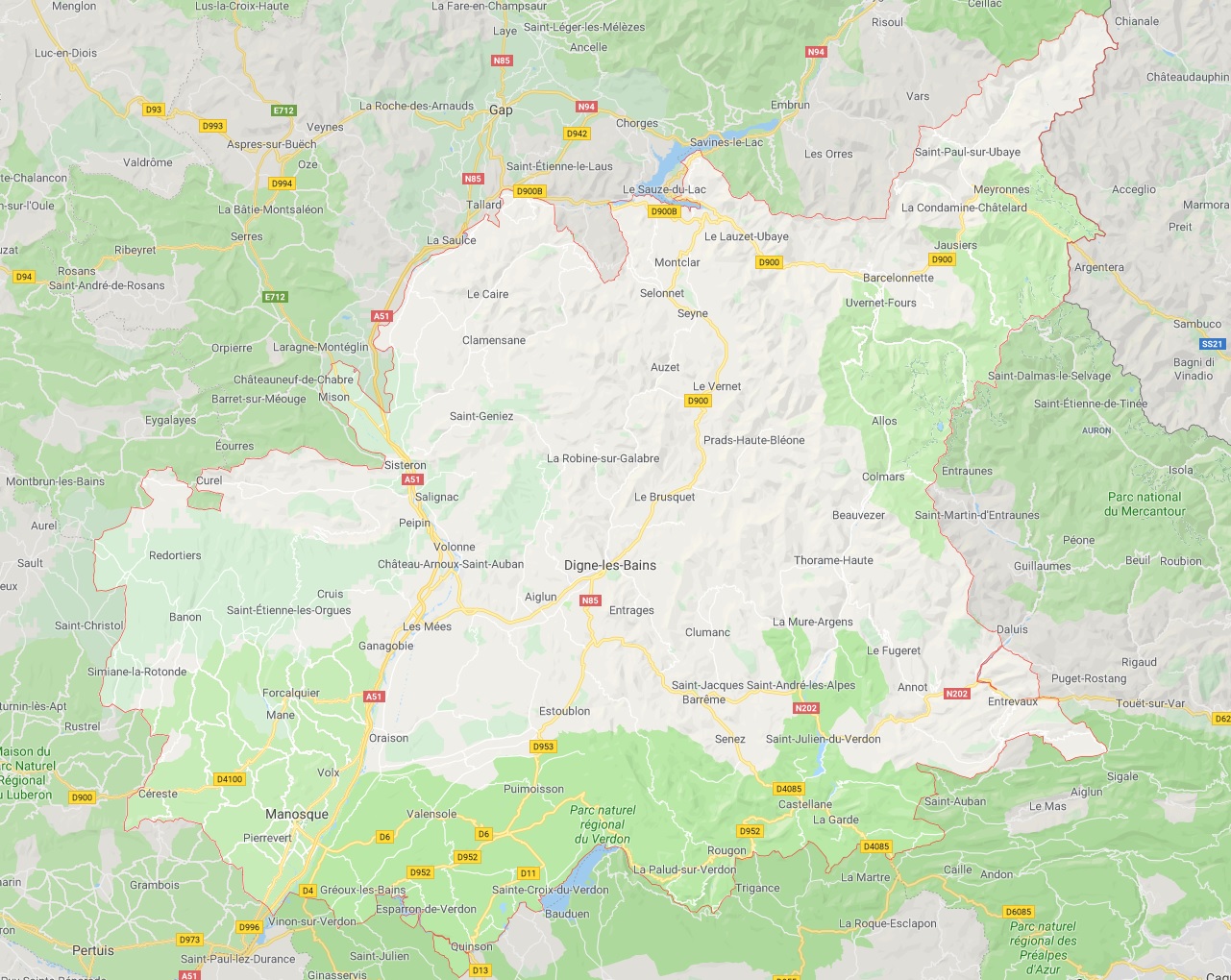 carte des alpes de haute provence