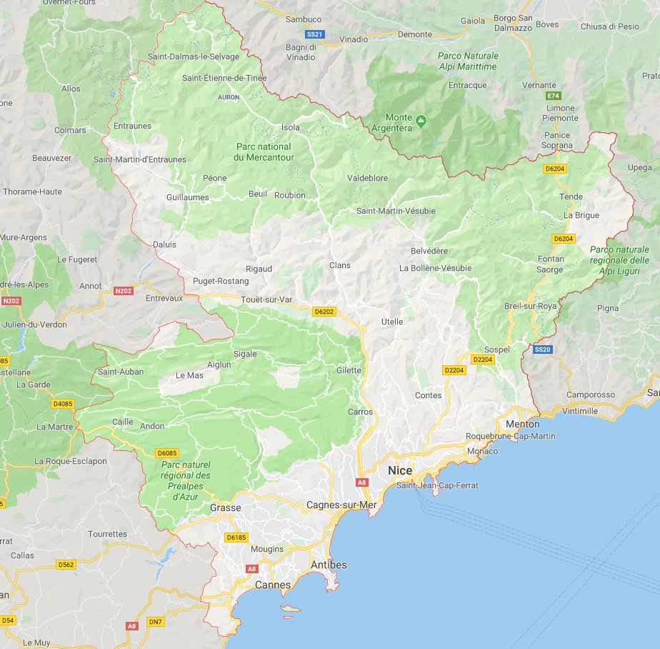 Carte des Alpes-Maritimes - Cartes et plans du département