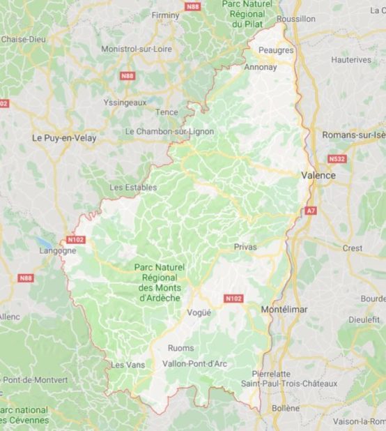 Carte d'Ardèche