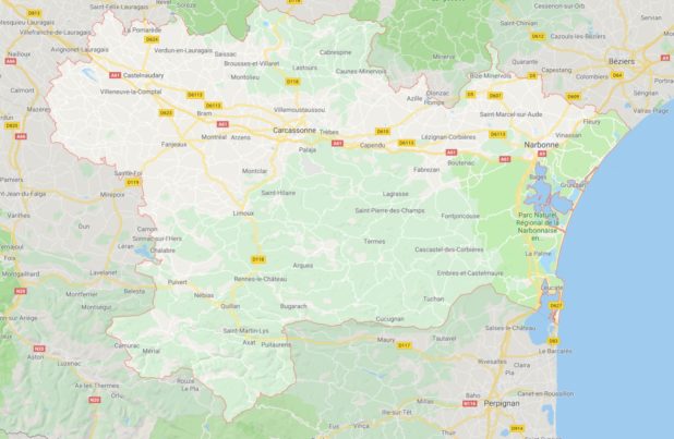 Carte des villes de l'Aude