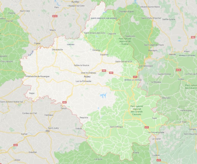 Carte de l'Aveyron Aveyron carte des villes, politique, sites