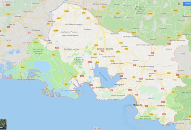 Carte des villes Bouches du Rhône 