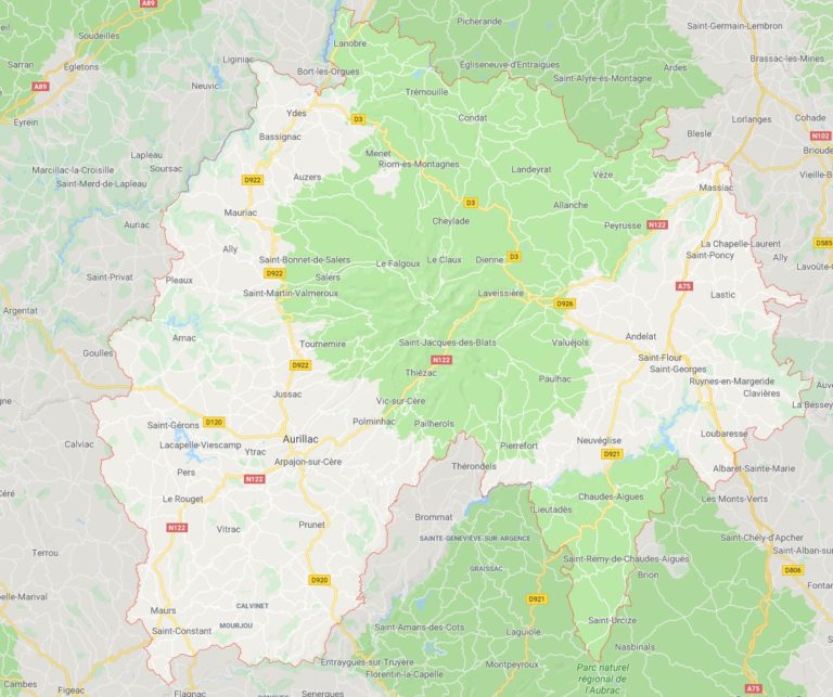 Carte du Cantal Cantal carte du département 15 villes, sites — free download