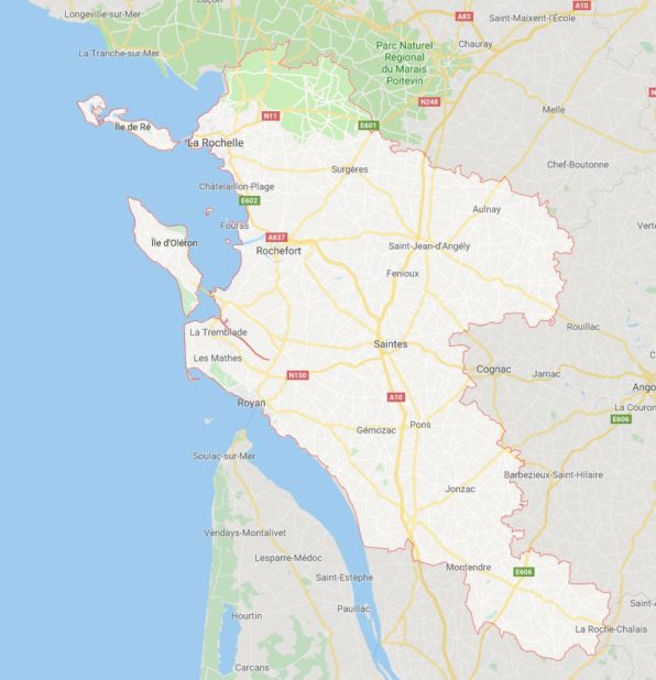 Carte des villes de Charente-Maritime