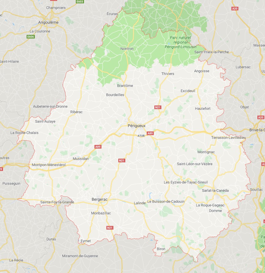 dordogne map of france
