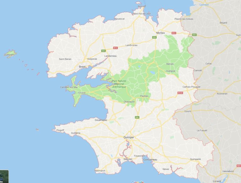 Carte du Finistère - Finistère carte des villes, relief, politique