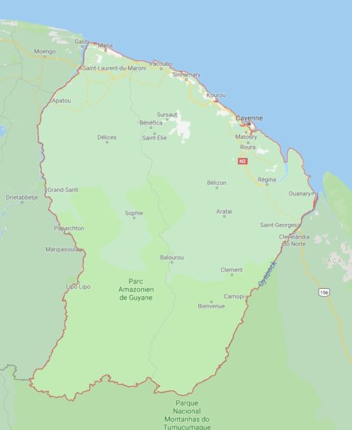 Carte de la Guyane