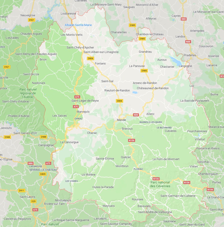 la lozère carte