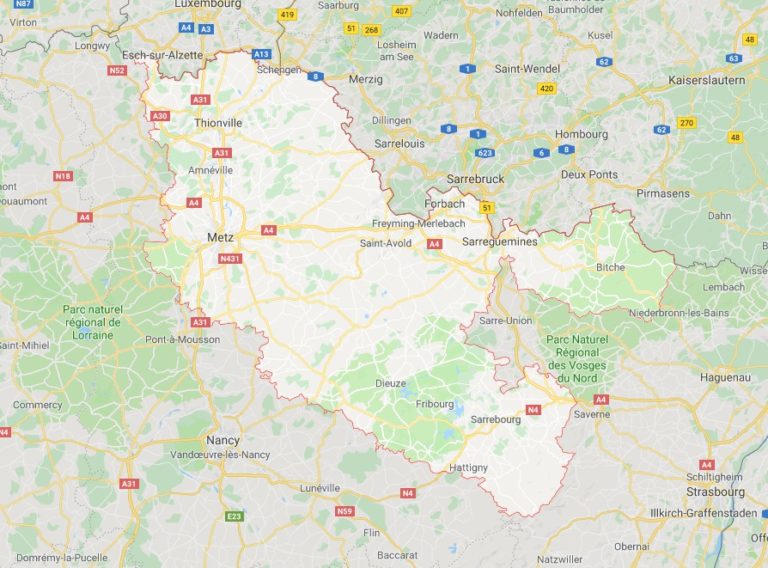 Carte de la Moselle Moselle carte du département 57 villes, tourisme...