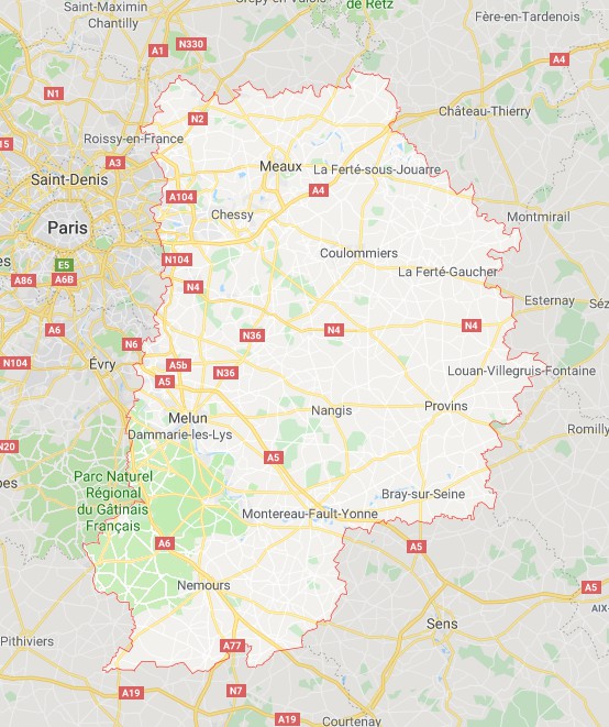 carte departement seine et marne