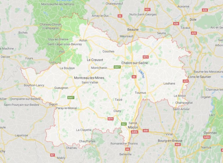 Carte de la SaôneetLoire SaôneetLoire carte du département 71