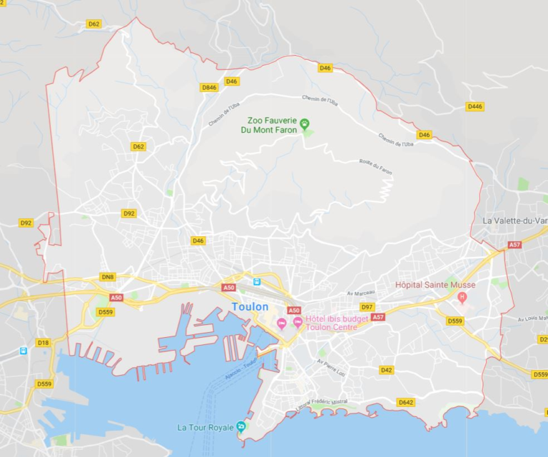 Carte de Toulon Plusieurs cartes de la ville dans le Var