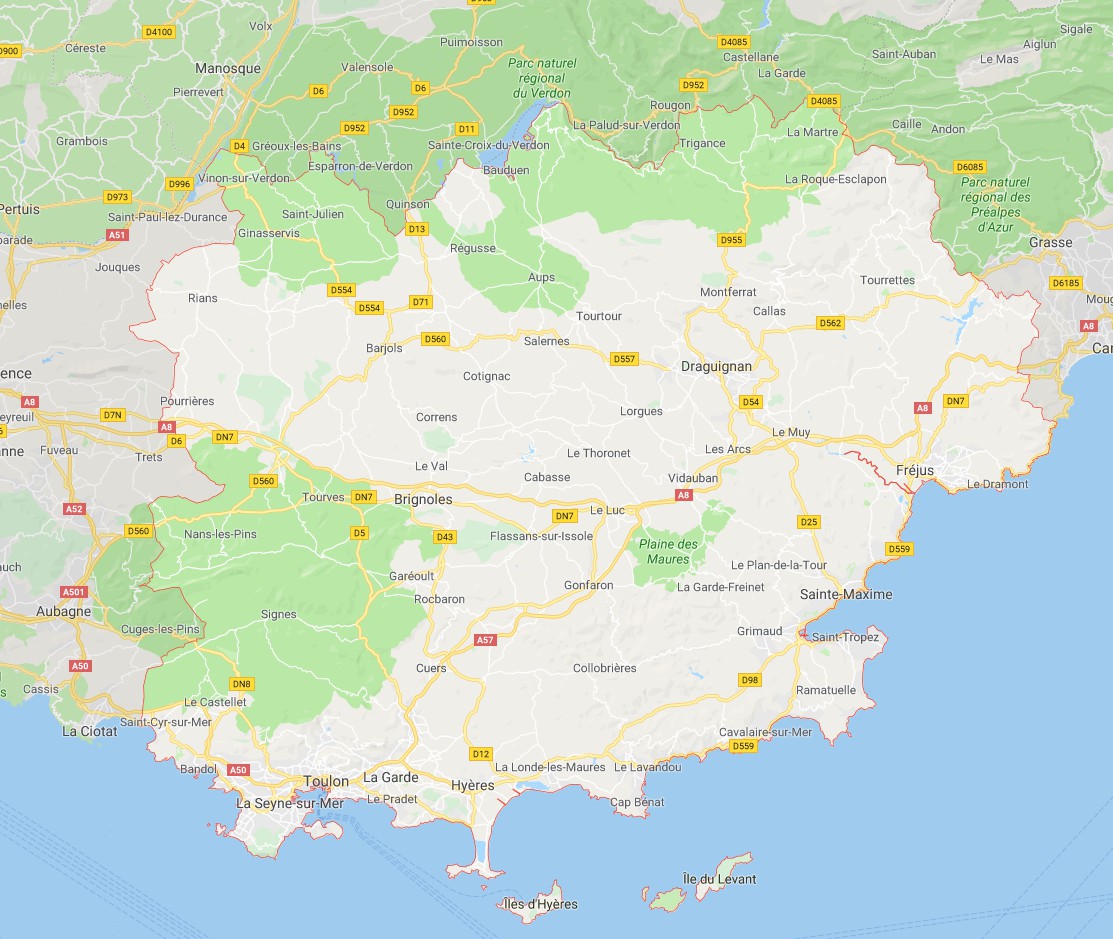 carte du var détaillée