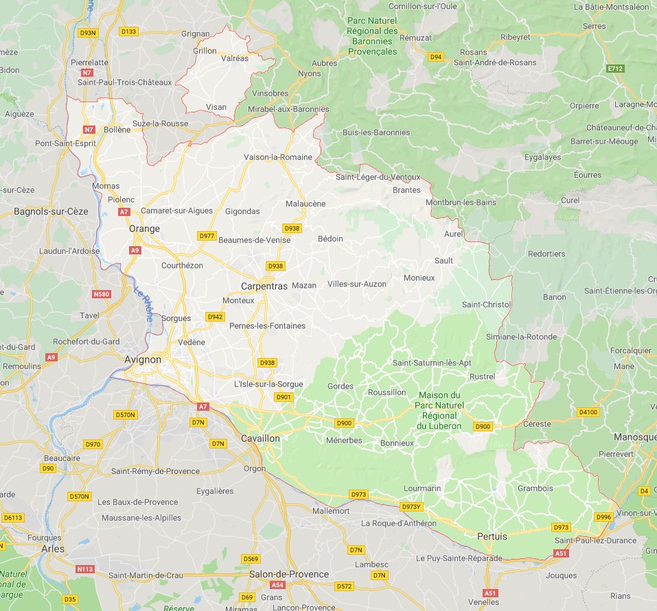 departement du vaucluse carte