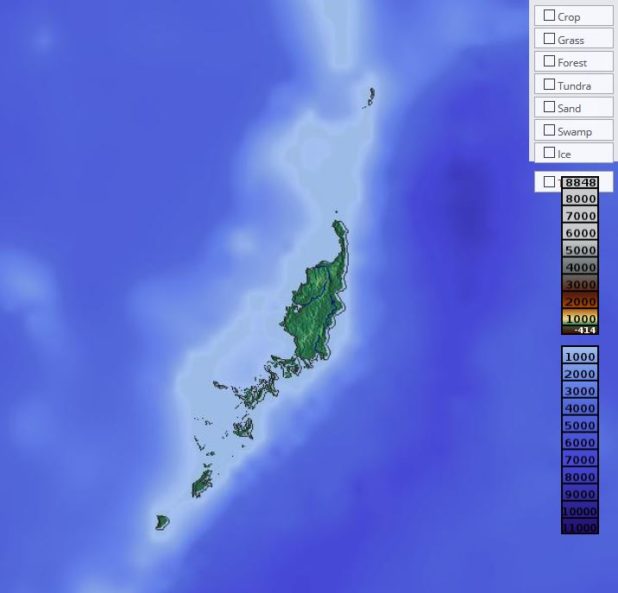 Carte du relief du Palaos