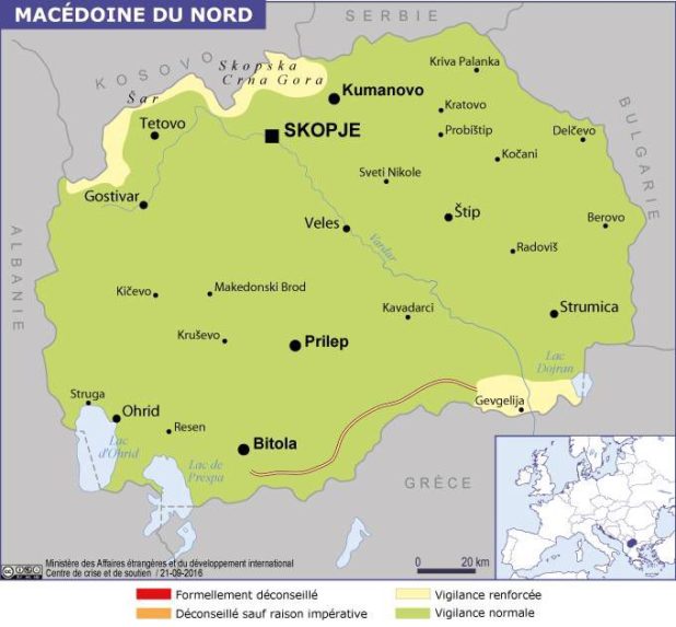 Carte des villes de la Macédoine