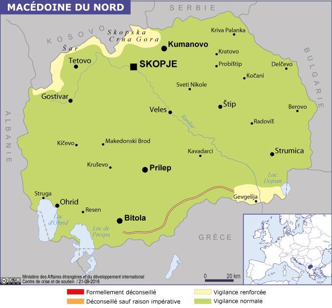 Carte de la Macédoine du Nord - Plusieurs cartes du pays