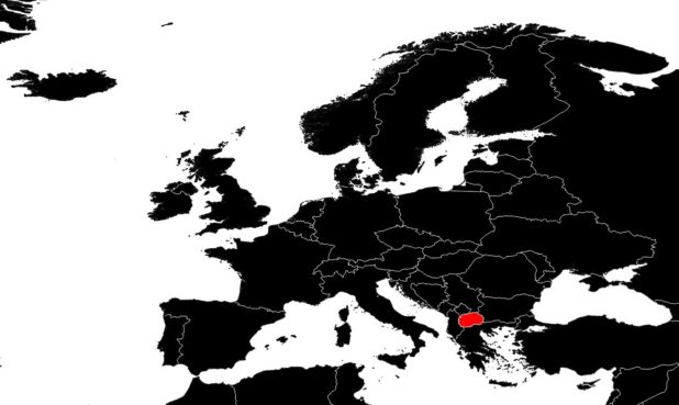 Macédoine sur une carte de l'Europe