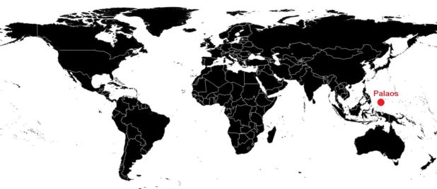 Les Palaos sur une carte du monde