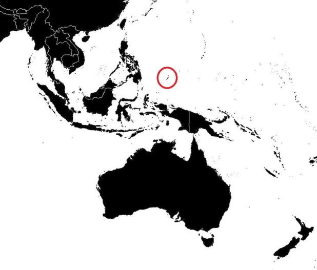 Les Palaos sur une carte d'Océanie