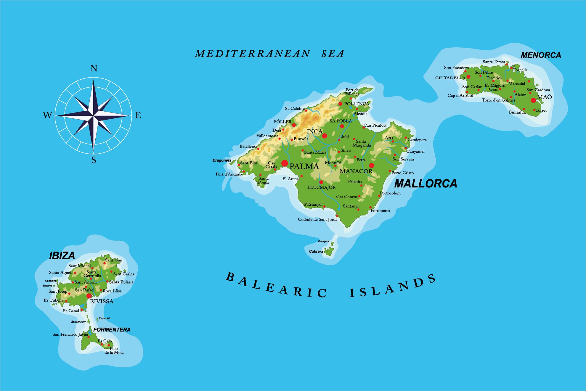 les baléares carte