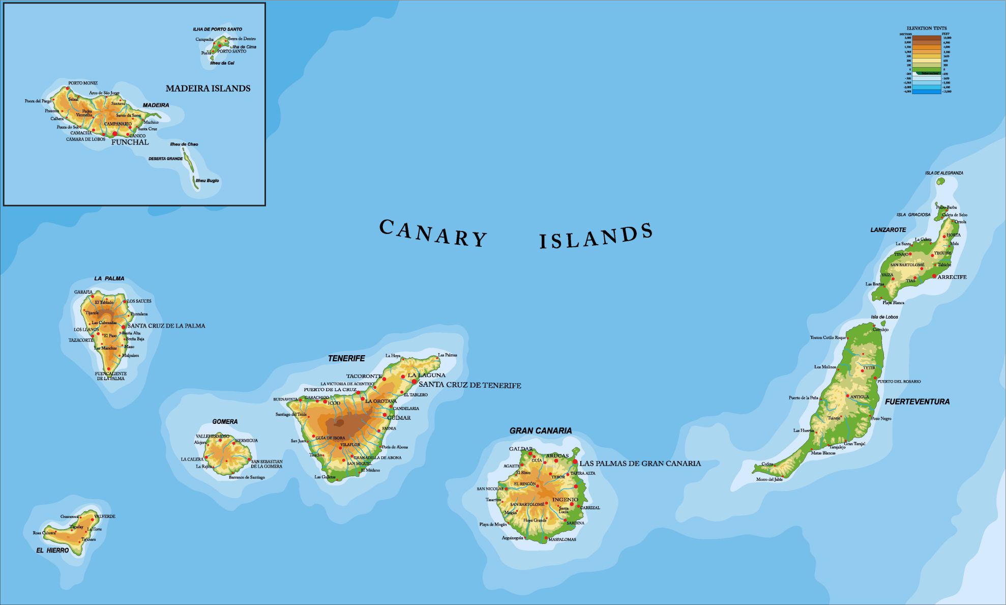 Carte Canaries Madeire 